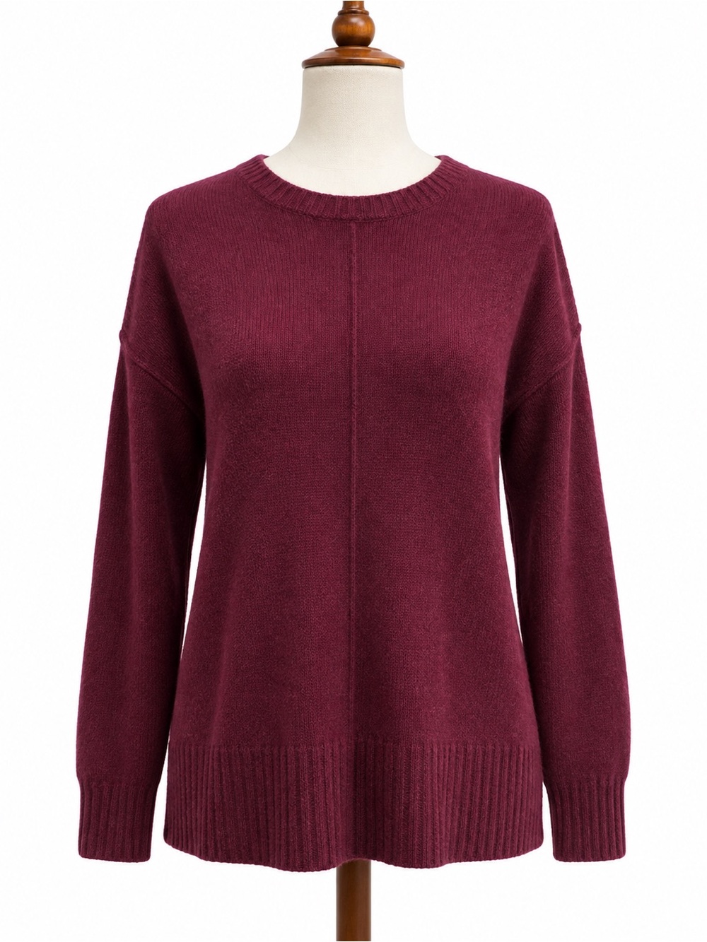 Antonio Melani 100% cashmere crewneck Quiet Luxury Women's Burgundy Sweater XS